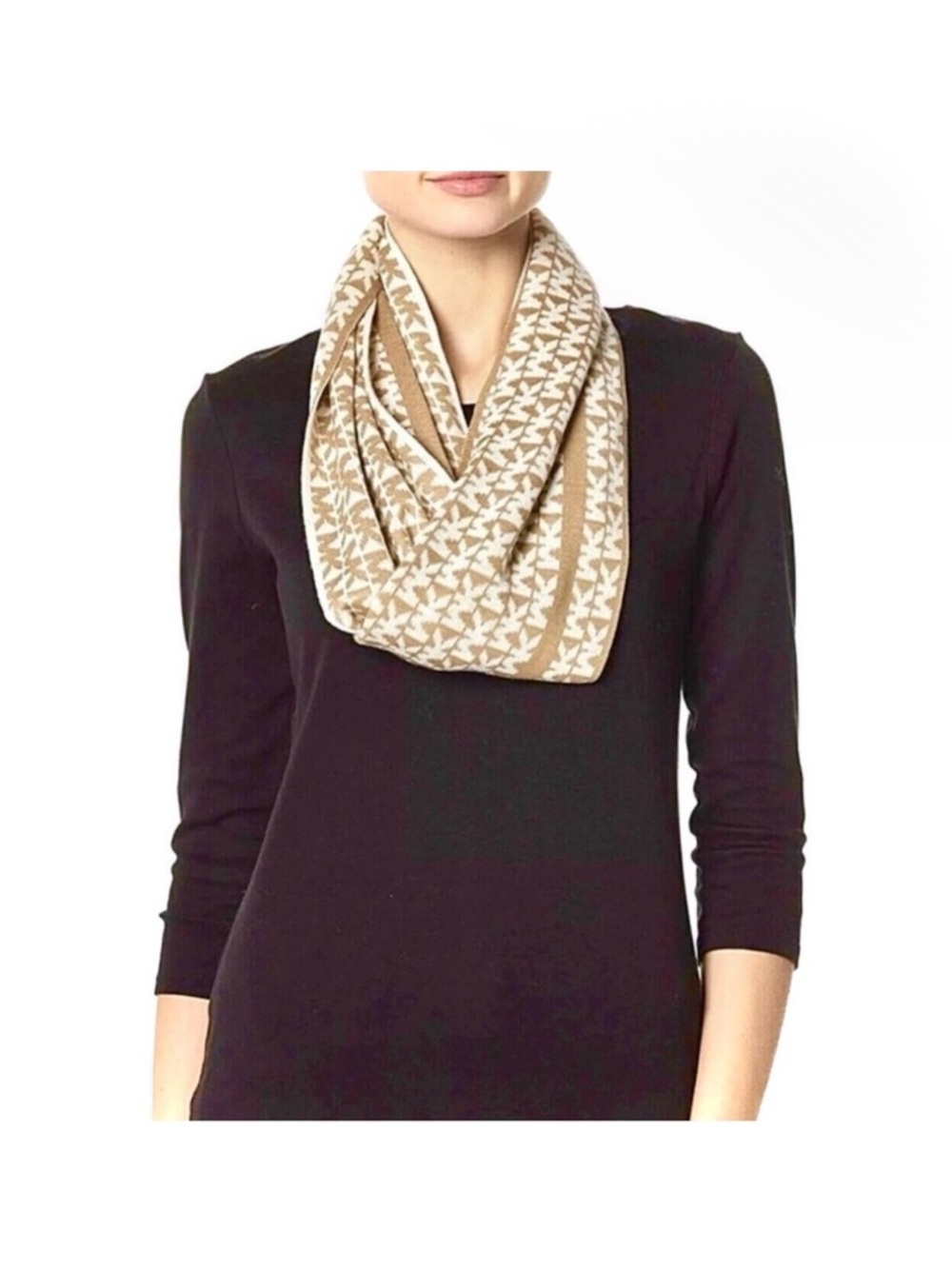 Michael Kors MK Signature Logo Reversible Infinity Scarf
